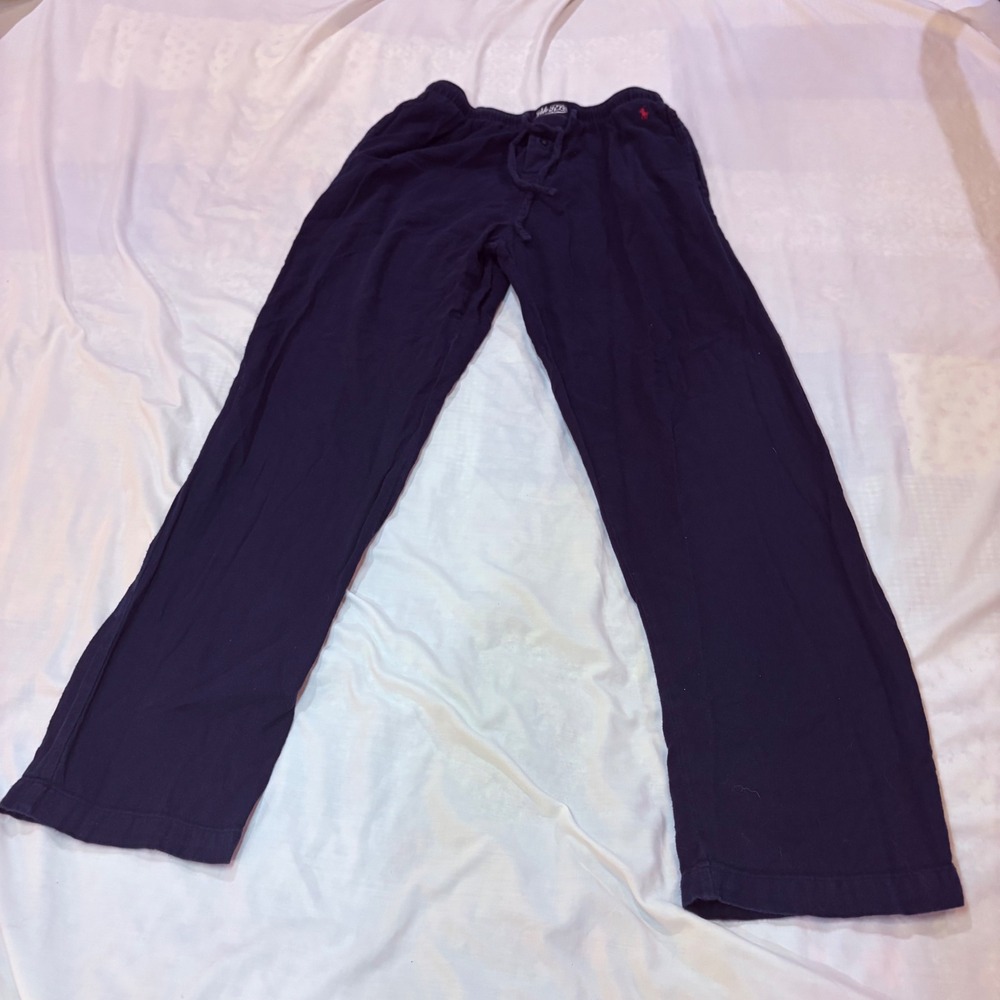 Polo Ralph Lauren Mens Navy Blue Knit Pajama Pants Small Drawstring Lounge Sleep